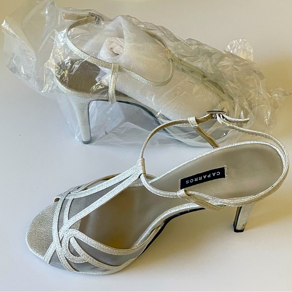 Caparros glitter silver heel (size 10)